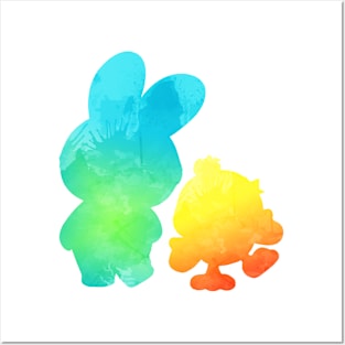 Bunny and Duck Inspired Silhouette Posters and Art